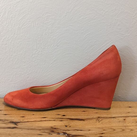 J. Crew Made in Italy Martina Red Suede Wedges Women's Size 9 - Picture 5 of 15